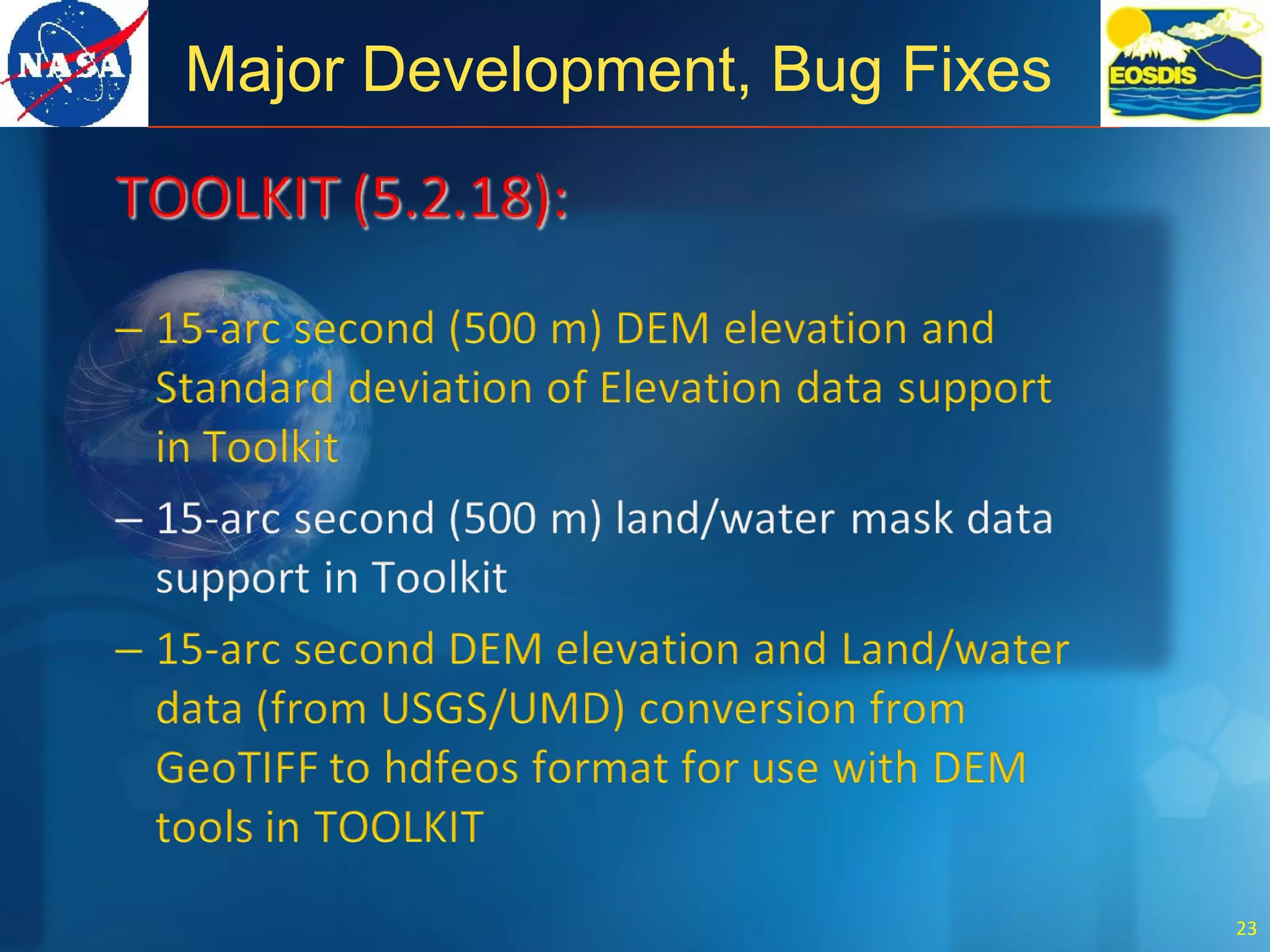Major Development, Bug Fixes
23