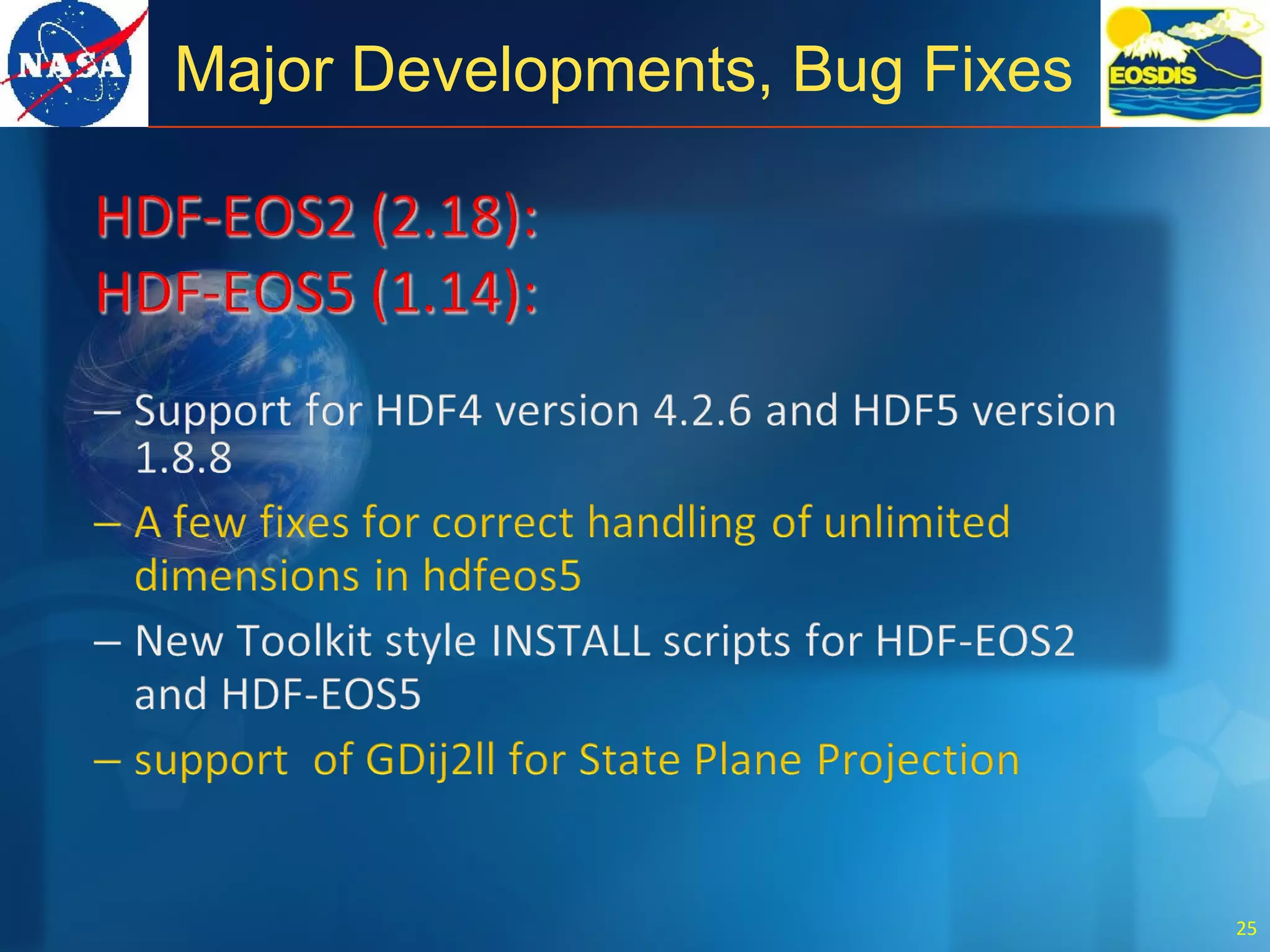 Major Developments, Bug Fixes
25