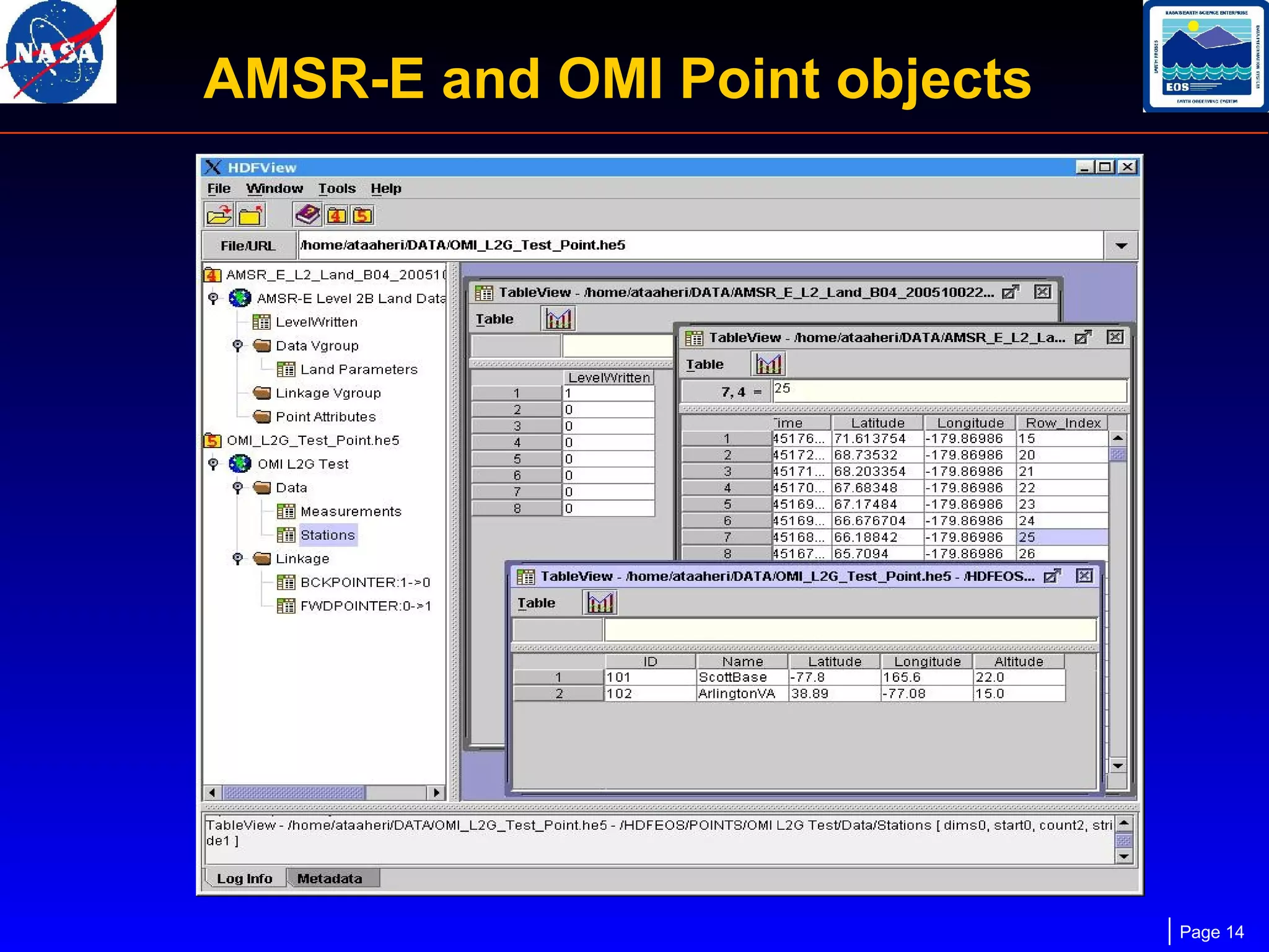 AMSR-E and OMI Point objects

Page 14

 