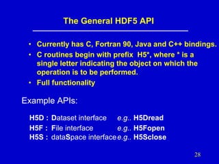 Introduction to HDF5 Data Model, Programming Model and Library APIs | PDF