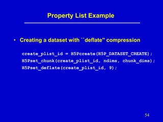 Introduction to HDF5 Data Model, Programming Model and Library APIs | PDF