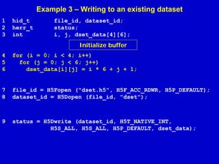 Introduction to HDF5 Data Model, Programming Model and Library APIs | PDF