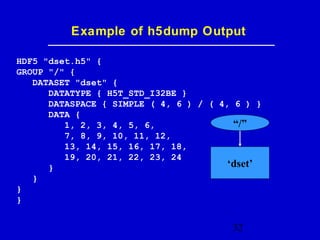 Introduction to HDF5 Data Model, Programming Model and Library APIs | PPT