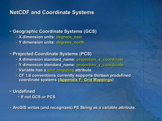 Netcdf Map HDF and netCDF Data Support in ArcGIS | PPTX