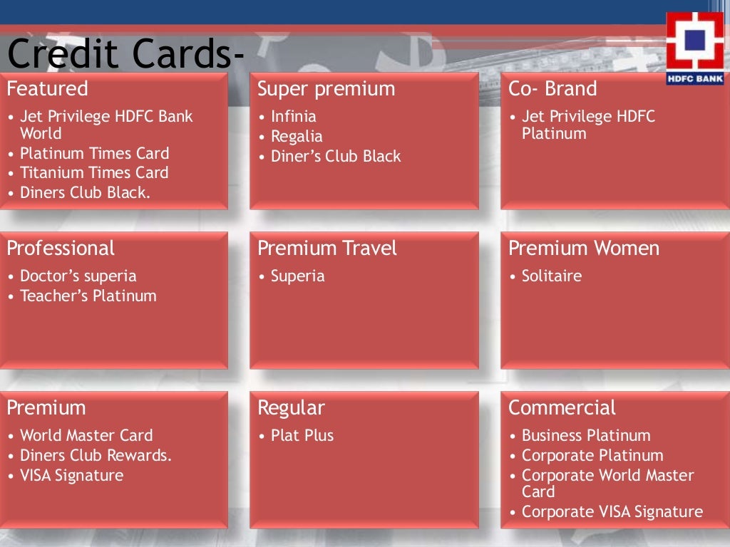 Hdfc bank Core Products