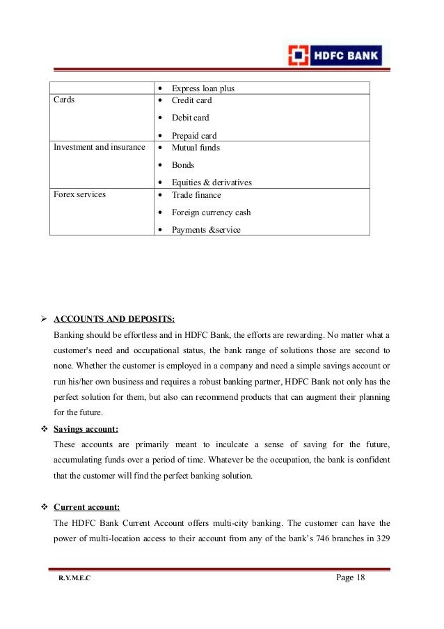 Mba Hdfc Bank Porject - 