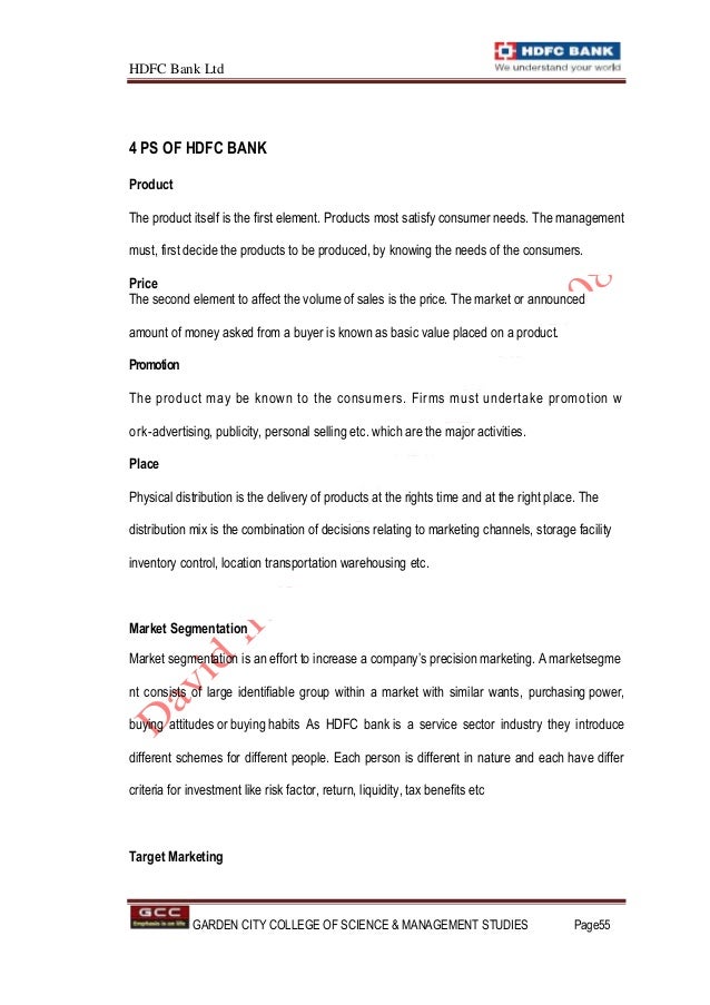 An Organizational Study At Hdfc Bank
