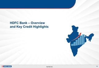 RESTRICTED
HDFC Bank – Overview
and Key Credit Highlights
10
 