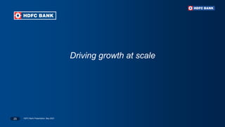 HDFC Bank Presentation, May 2023
25
Driving growth at scale
 