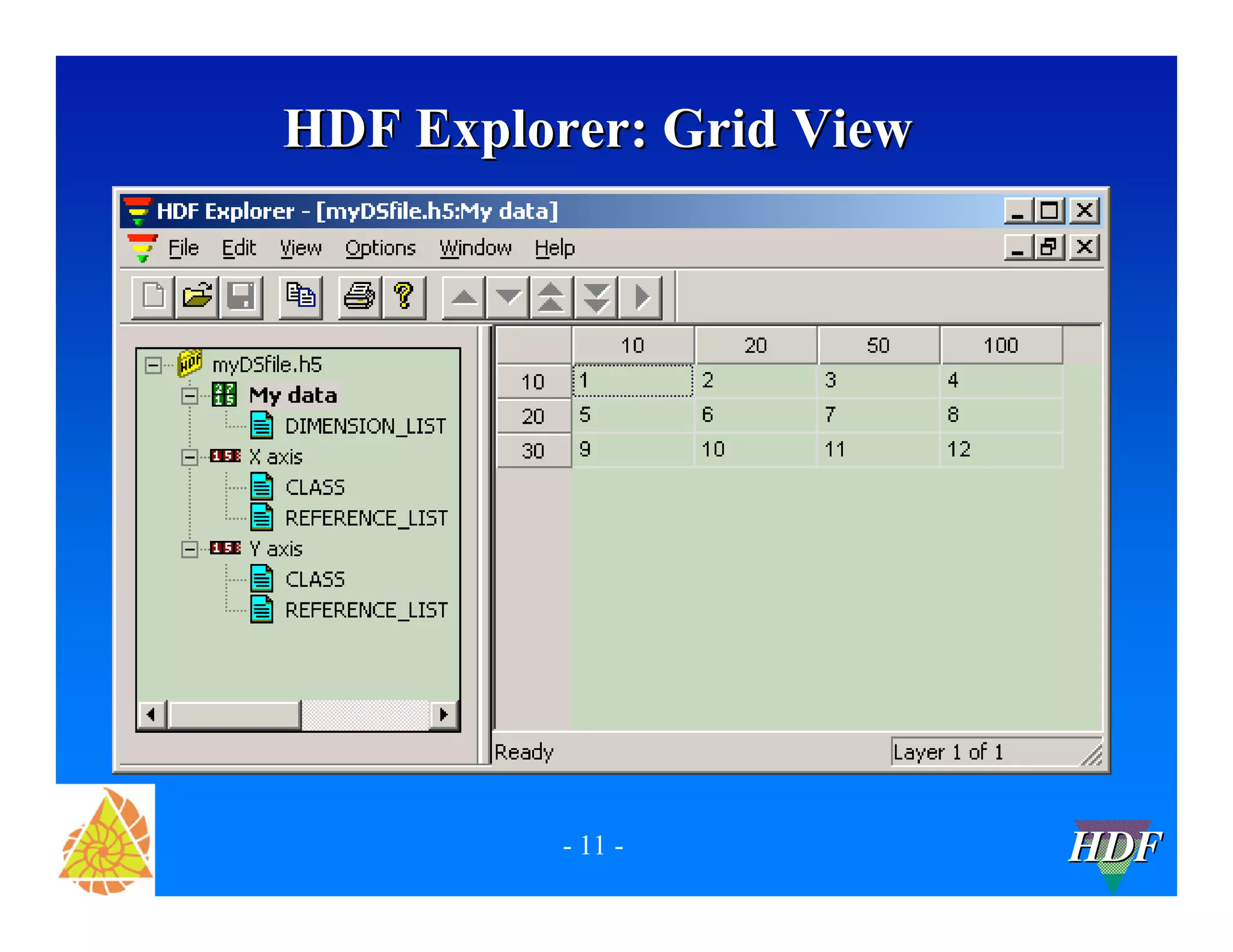 HDF Explorer: Grid View
- 11 -
HDF