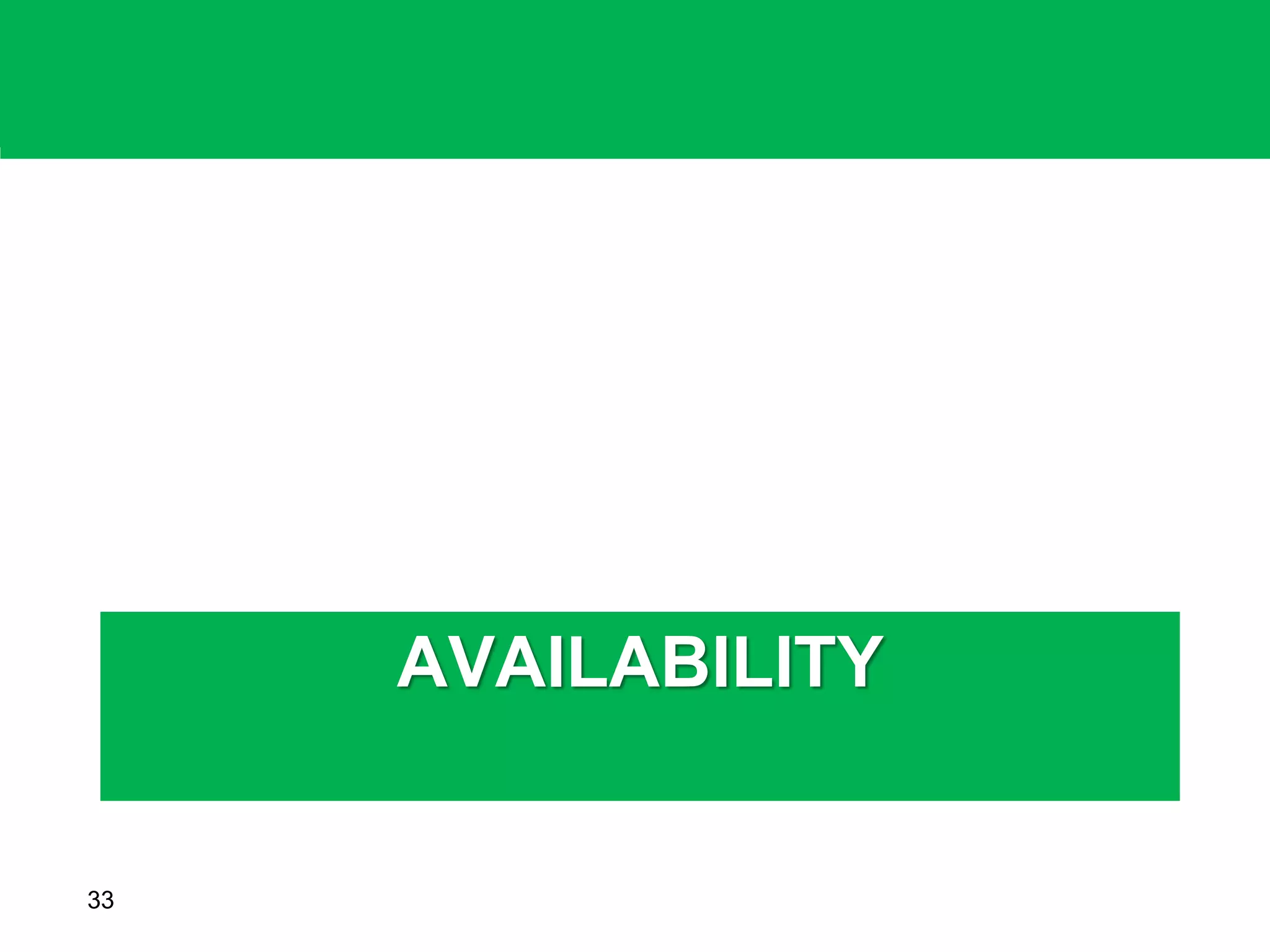 AVAILABILITY
33
 