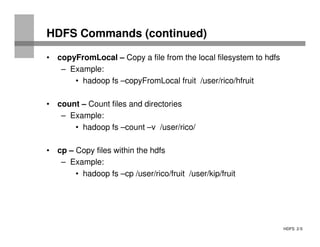 HDFS commands.pdf,hadoop commands for learing big data | PDF