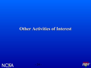 Other Activities of Interest

- 24 -

HDF

 
