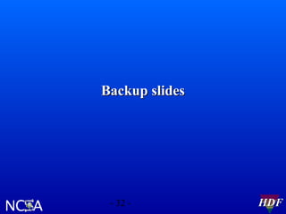Backup slides

- 32 -

HDF

 