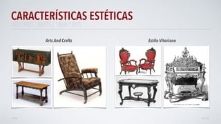 CARACTERÍSTICAS ESTÉTICAS
AVANÇARVOLTAR
ARTS AND CRAFTS | 1860-1900
Arts And Crafts Estilo Vitoriano
 