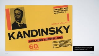 AVANÇARVOLTAR
Herbert Bayer, cartaz para exposição de
60 anos de Kandinsky, 1927
 