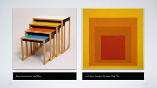 AVANÇARVOLTAR
Móveis desenhados por Josef Albers Josef Albers, Homage to the Square: Glow, 1966
 