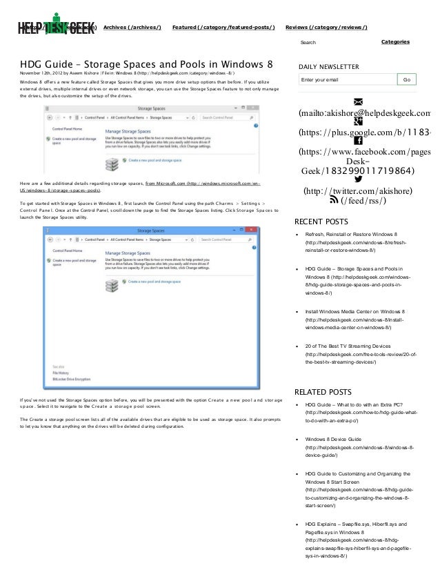 Hdg Guide Storage Spaces And Pools In Windows 8 Help Desk Geek