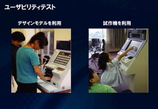 ユーザビリティテスト

  デザインモデルを利用   試作機を利用
 