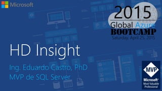 HD Insight
Ing. Eduardo Castro, PhD
MVP de SQL Server
 