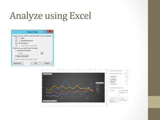 Analyze	
 using	
 Excel	
 
 
