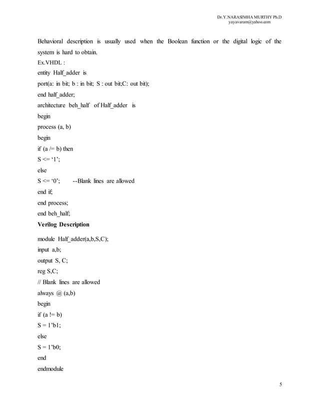 OVERVIEW OF HARDWARE DESCRIPTION LANGUAGES (HDLs) | DOCX