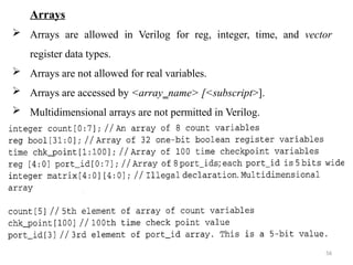 Multidimensional Array Systemverilog HDL_verilog_unit_1 for engagement subjects and technology | PPTX