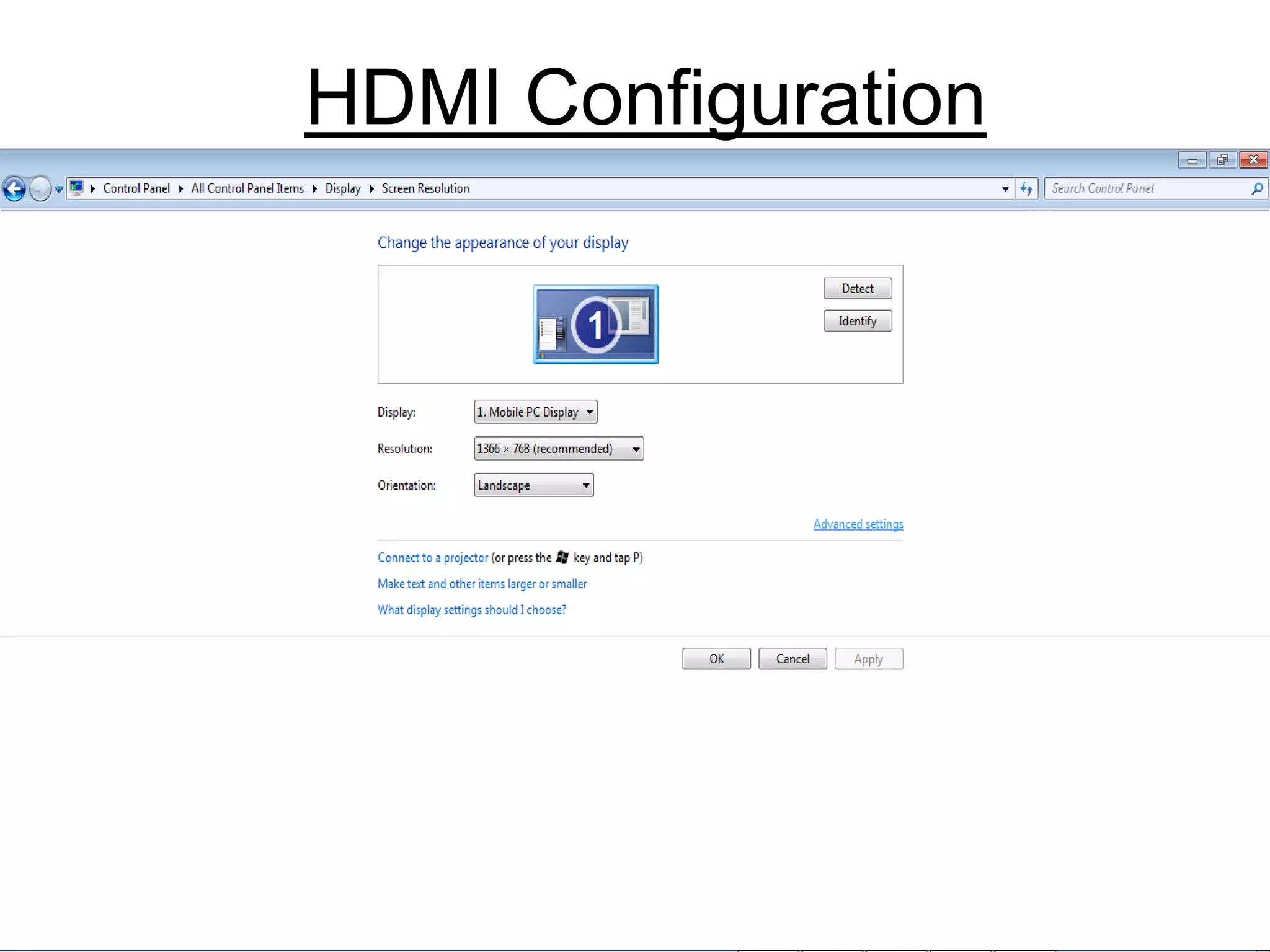 HDMI Configuration
 