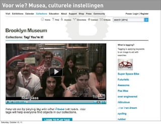 Voor wie? Musea, culturele instellingen




   Voor wie? Open culturele data gebruikt bij onderzoekers.


Saturday, October 15, 11
 
