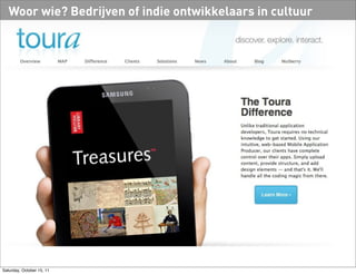 Woor wie? Bedrijven of indie ontwikkelaars in cultuur




Saturday, October 15, 11
 