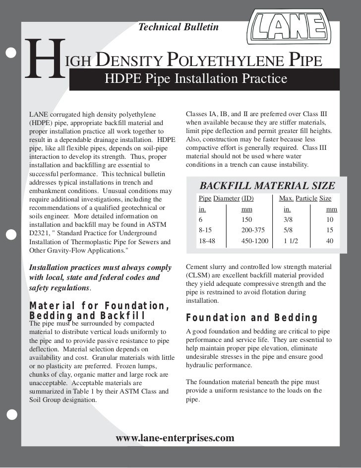 Hdpe installation practice