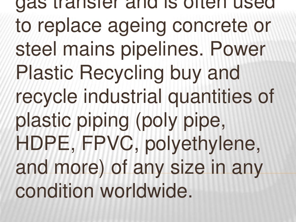 HDPE Poly Pipes Recycling Companies and its Benefits