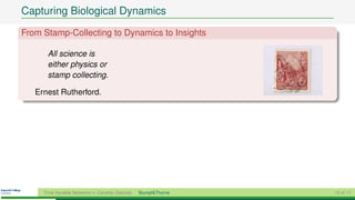 Capturing Biological Dynamics
From Stamp-Collecting to Dynamics to Insights

      All science is
      either physics or
      stamp collecting.

   Ernest Rutherford.




     Time-Variable Networks in Candida Glabrata   Stumpf&Thorne   10 of 11
 