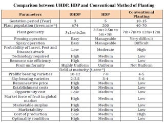 3x2m/4x2m
Comparison between UHDP, HDP and Conventional Method of Planting
 