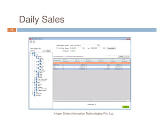 Daily Sales
16
Hyper Drive Information Technologies Pvt. Ltd.
 