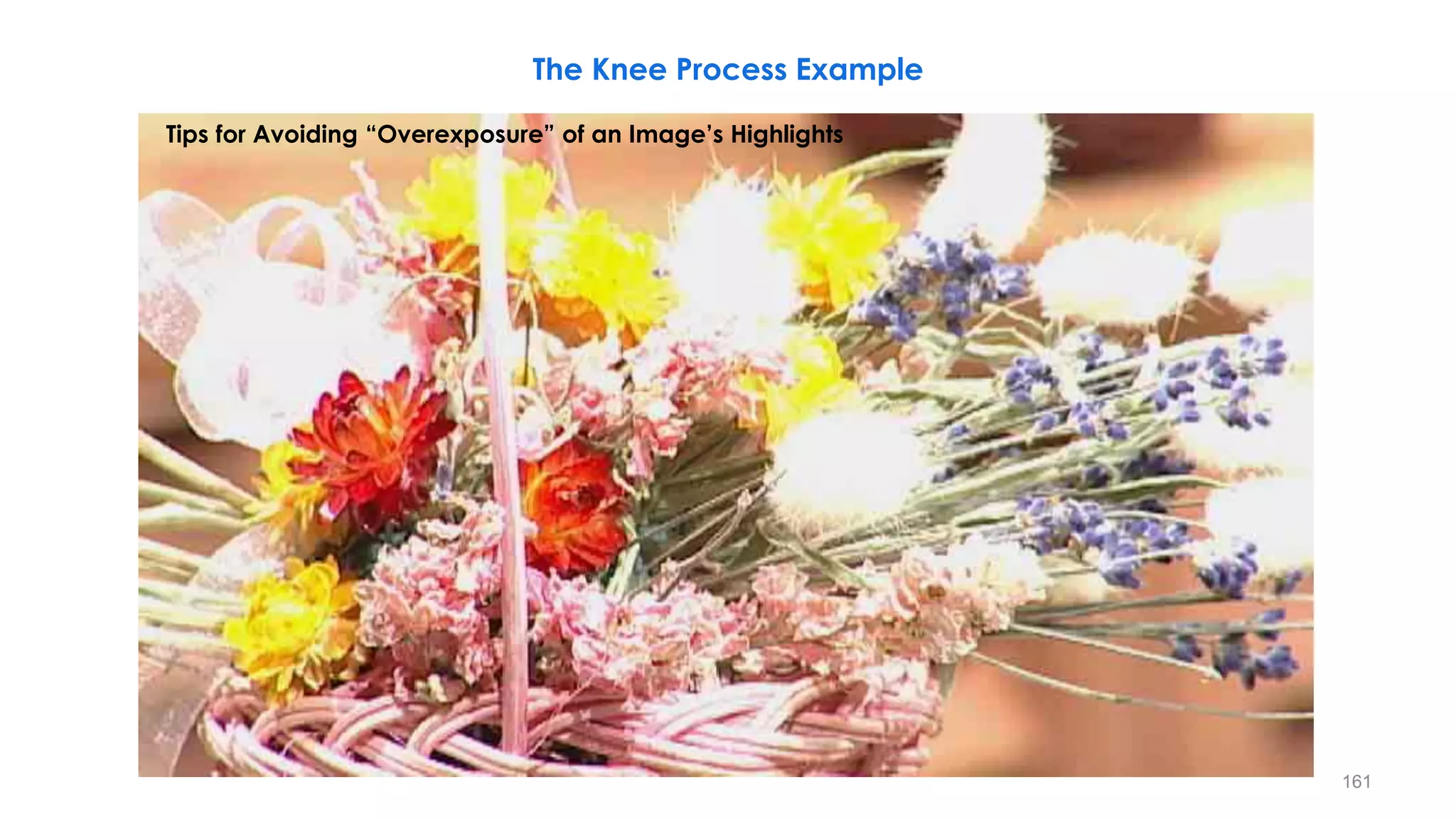 The Knee Process Example
Tips for Avoiding “Overexposure” of an Image’s Highlights
161
 