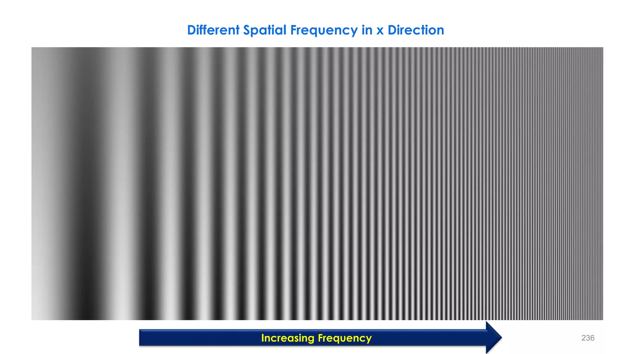 Different Spatial Frequency in x Direction
Increasing Frequency 236
 