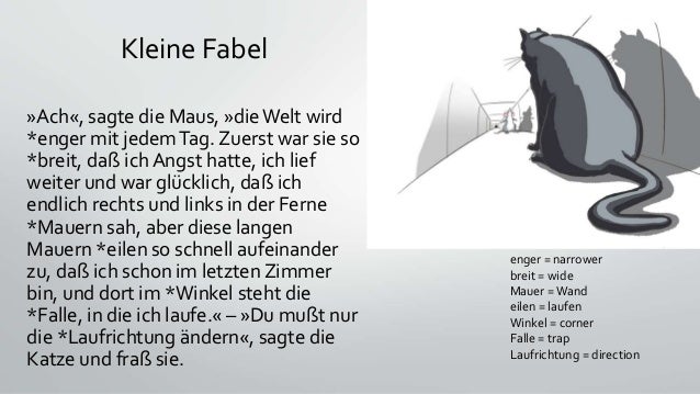 Kafka Kleine Fabel Interpretation 3.14 tag 15 - gib's auf