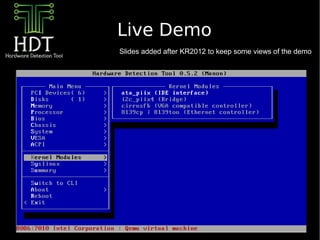 Live Demo
Slides added after KR2012 to keep some views of the demo
 