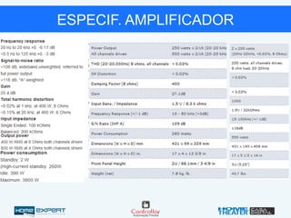 ESPECIF. AMPLIFICADOR
 