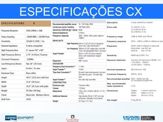 ESPECIFICAÇÕES CX
 