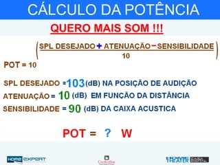 CÁLCULO DA POTÊNCIA
QUERO MAIS SOM !!!
 