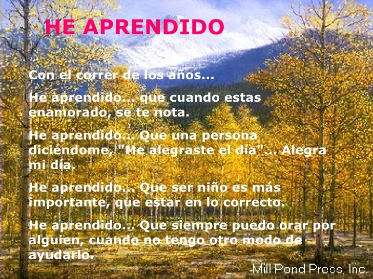 He Aprendido
