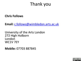 Embedding OER and Open practice at UAL a process.arts case study, HEA Annual Conference 2012