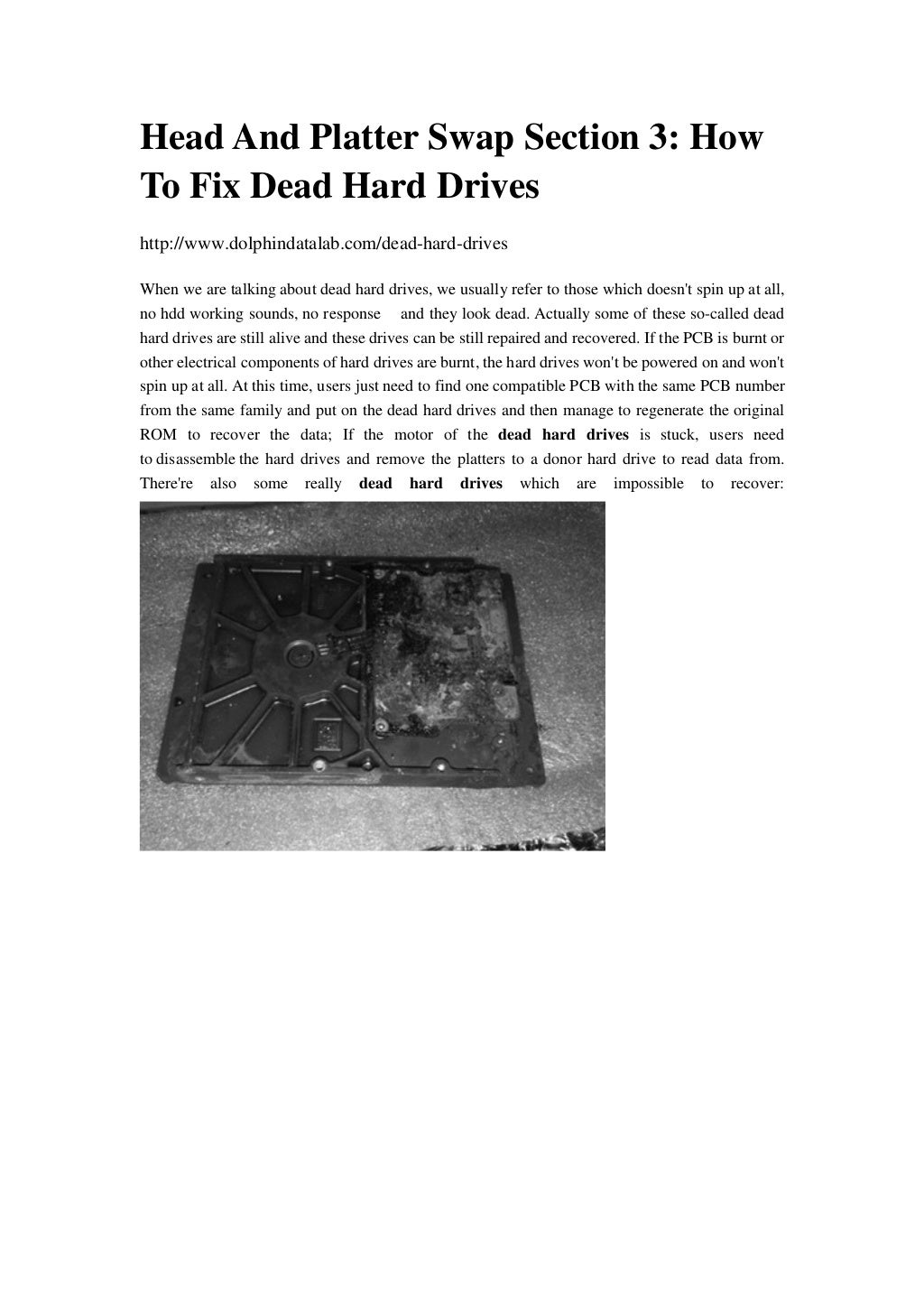 Head and platter swap section 3 how to fix dead hard drives