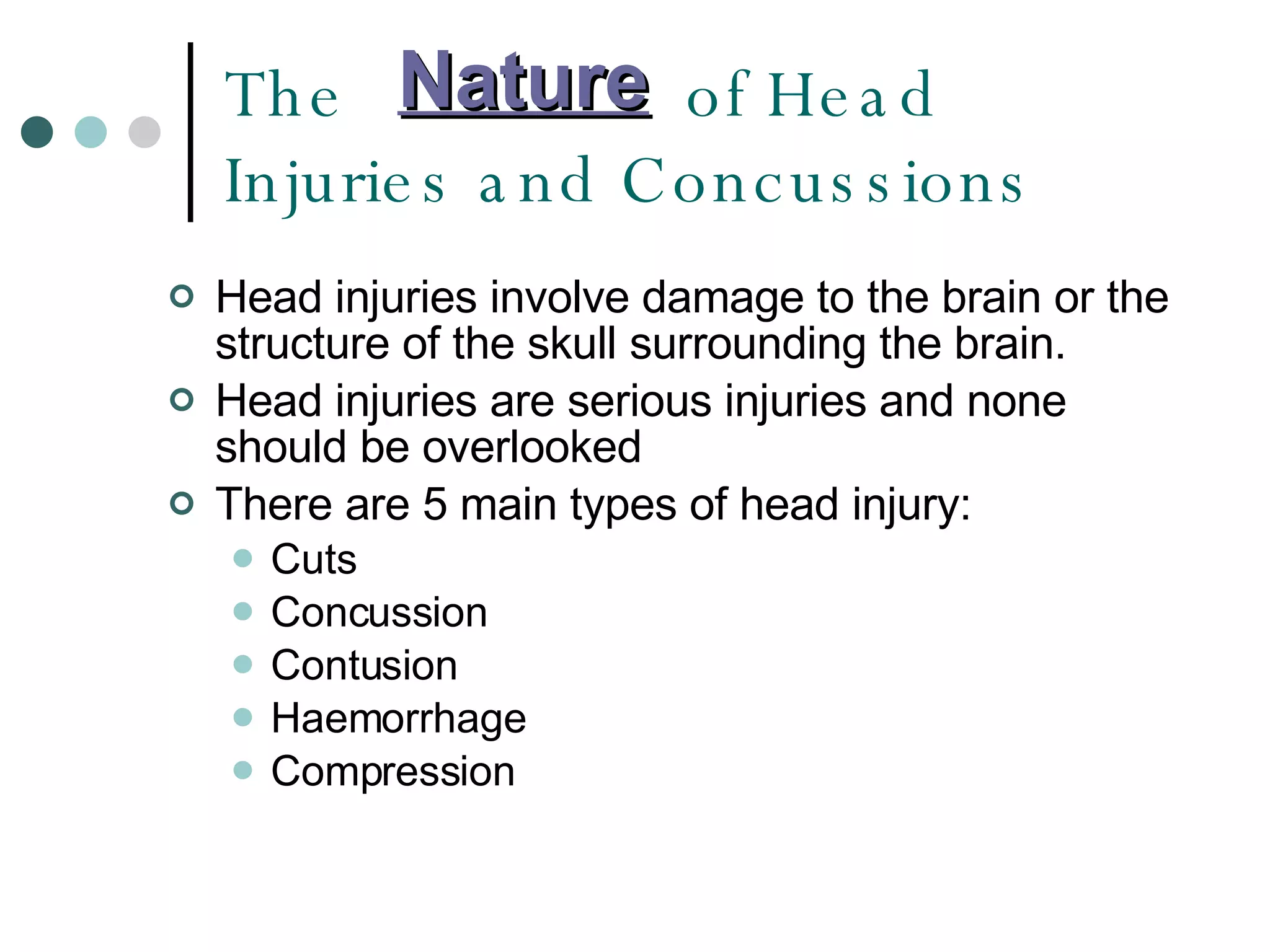 Head Injuries Concussion PPT Head Injuries Concussion PPT