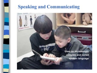 Speaking and Communicating Uses an increasingly complex and varied spoken language 