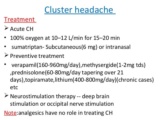 How do you cure cluster headaches?