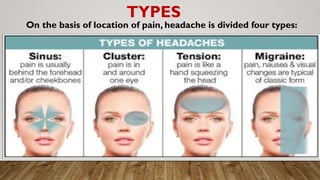 Headache/ Cephalgia, types, clinical manifestations with managementpptx ...
