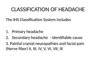 Approach to a child/adolescent with a headache | PPTX